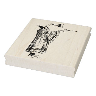Vintager Zauberer, der magische Gummistempel