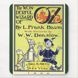 Vintager Zauberer für Oz Buchcover Art, Titelseite Mousepad