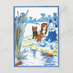 Vintager Zauberer für Oz Illustration - Teich Postkarte