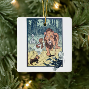 Vintager Zauberer für Oz-Zeichen, Gelbe Ziegelstra Keramikornament