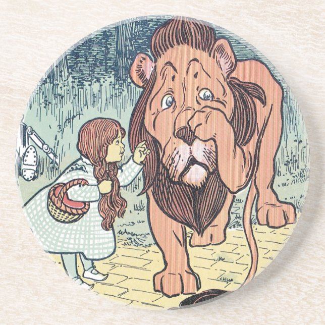 Vintager Zauberer für Oz-Zeichen, Gelbe Ziegelstra Untersetzer (Vorne)