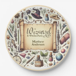 Vintager Zauberer Hexen Party Magical Wands Hats Pappteller