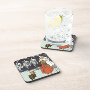 Vintager Zauberer Oz Dorothy Toto Glinda Munchkins Getränkeuntersetzer