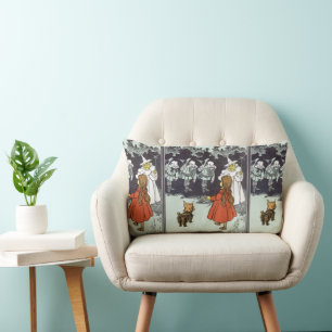 Vintager Zauberer Oz Dorothy Toto Glinda Munchkins Lendenkissen