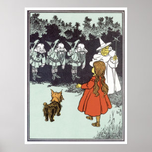 Vintager Zauberer Oz Dorothy Toto Glinda Munchkins Poster
