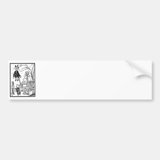 Vintager Zauberer Oz, Dorothy Toto trifft Scarecro Autoaufkleber (Vorne)