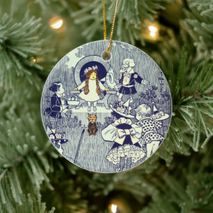 Vintager Zauberer Oz, Dorothy trifft die Munchkins Keramik Ornament