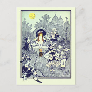 Vintager Zauberer Oz, Dorothy trifft die Munchkins Postkarte
