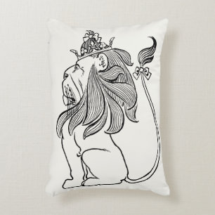 Vintager Zauberer Oz, feige Löwe mit Krone Dekokissen