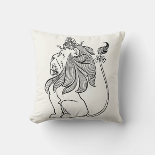 Vintager Zauberer Oz, feige Löwe mit Krone Kissen