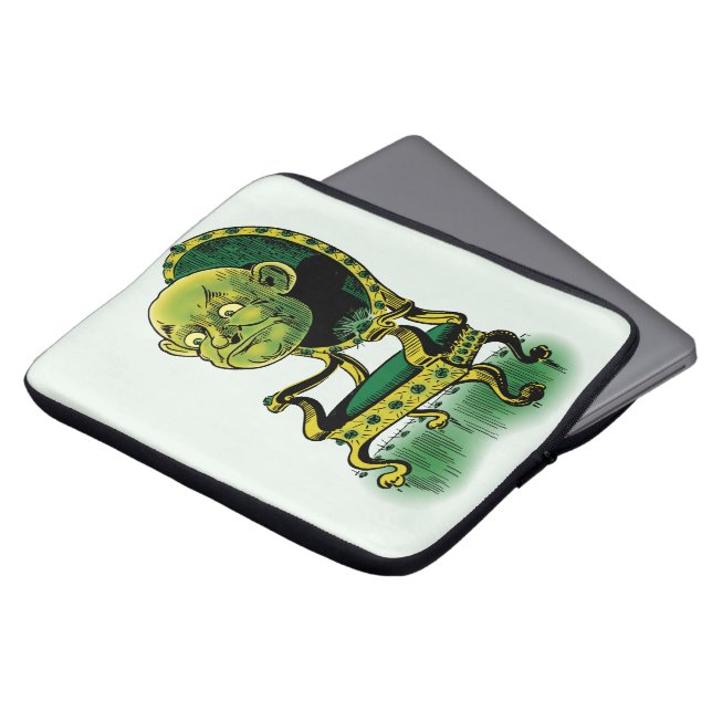 Vintager Zauberer Oz, Grumpy Wizard Emerald Throne Laptopschutzhülle (Vorne Oben)