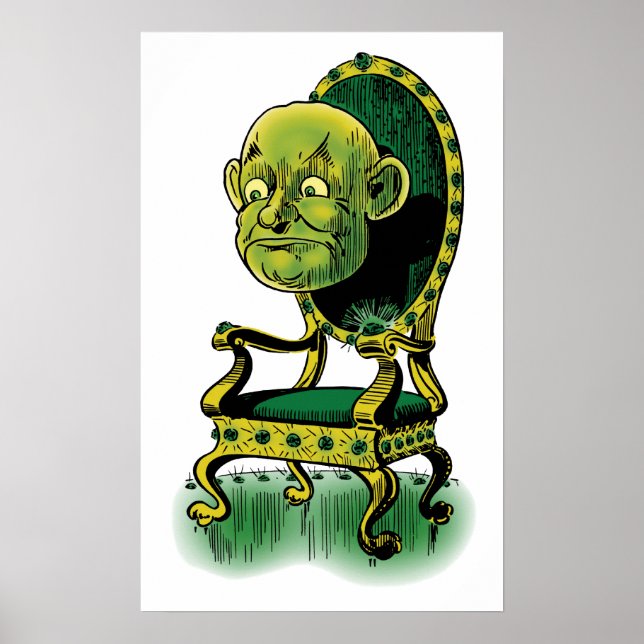Vintager Zauberer Oz, Grumpy Wizard Emerald Throne Poster (Vorne)