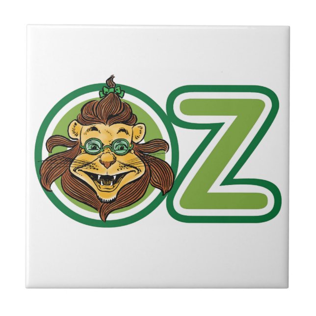 Vintager Zauberer Oz, Löwe im Buchstaben O Fliese (Vorderseite)