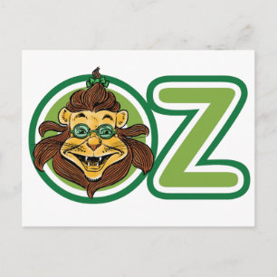 Vintager Zauberer Oz, Löwe im Buchstaben O Postkarte