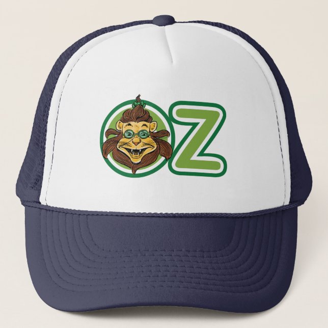 Vintager Zauberer Oz, Löwe im Buchstaben O Truckerkappe (Vorderseite)