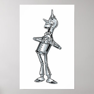 Vintager Zauberer Oz, Tinman Happy Smile hat Herz Poster