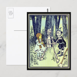 Vintager Zauberer Oz trifft Dorothy den Tinman Postkarte