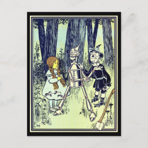 Vintager Zauberer Oz trifft Dorothy den Tinman Postkarte