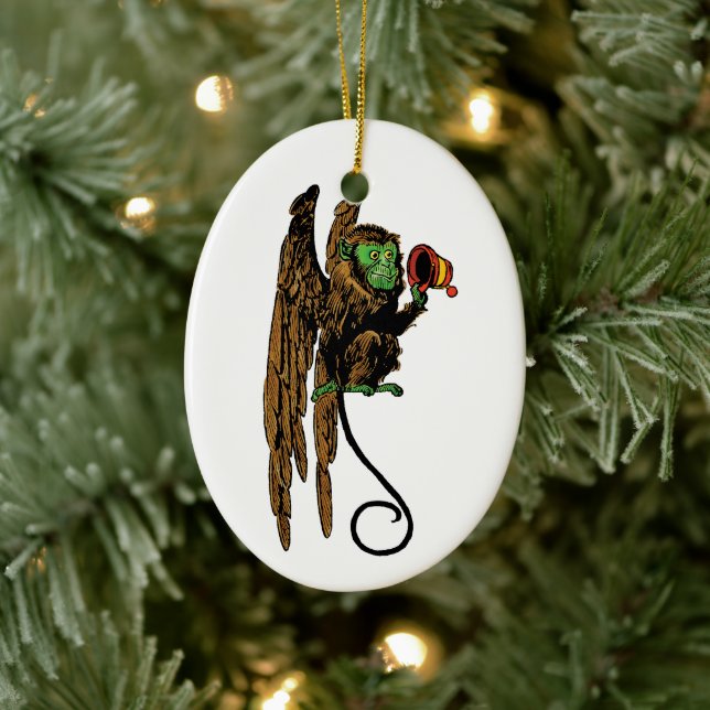 Vintager Zauberer von Oz, böser Affenhut Keramikornament (Baum)