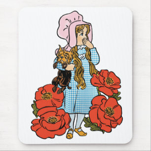 Vintager Zauberer von Oz, Dorothy, Red Poppy Blume Mousepad