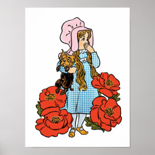 Vintager Zauberer von Oz, Dorothy, Red Poppy Blume Poster