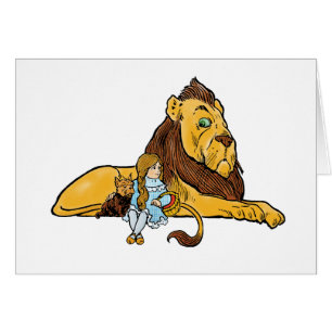 Vintager Zauberer von Oz, Dorothy und Toto mit Löw