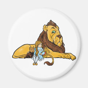 Vintager Zauberer von Oz, Dorothy und Toto mit Löw Magnet