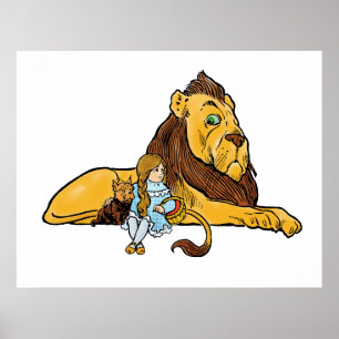 Vintager Zauberer von Oz, Dorothy und Toto mit Poster