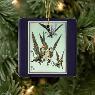 Vintager Zauberer von Oz, fliegende Affen mit Doro Keramikornament