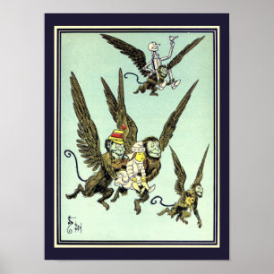 Vintager Zauberer von Oz, fliegende Affen mit Doro Poster