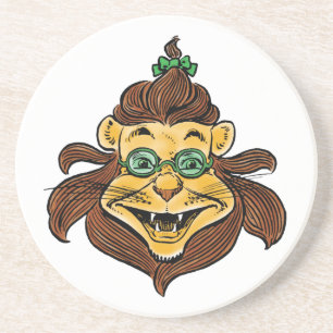 Vintager Zauberer von Oz, Löwe mit grüner Brille Getränkeuntersetzer