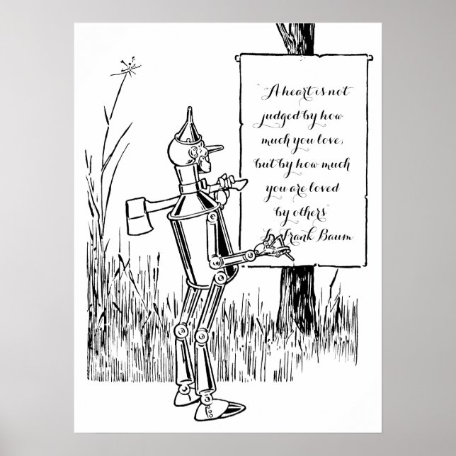 Vintager Zauberer von Oz, Tinman Reading Sign Poster (Vorne)
