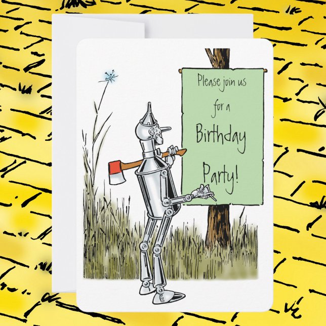 Vintager Zauberer von Oz Tinman zum Geburtstag Einladung (Von Creator hochgeladen)