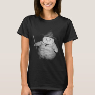 Vintager Zauberkatze Seltsames Halloween Cat Meme T-Shirt