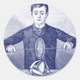 Vintager Zaubertrick oder wissenschaftliches Exper Runder Aufkleber