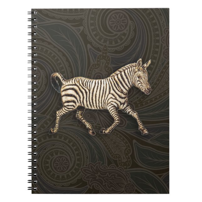 Vintager Zebra-Lauf mit Paisley-Design Notizblock (Vorderseite)