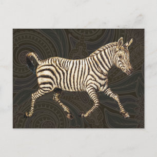 Vintager Zebra-Lauf mit Paisley-Design Postkarte