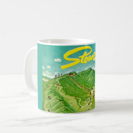 Vintager Zeichn der Tasse Stowe Vermont