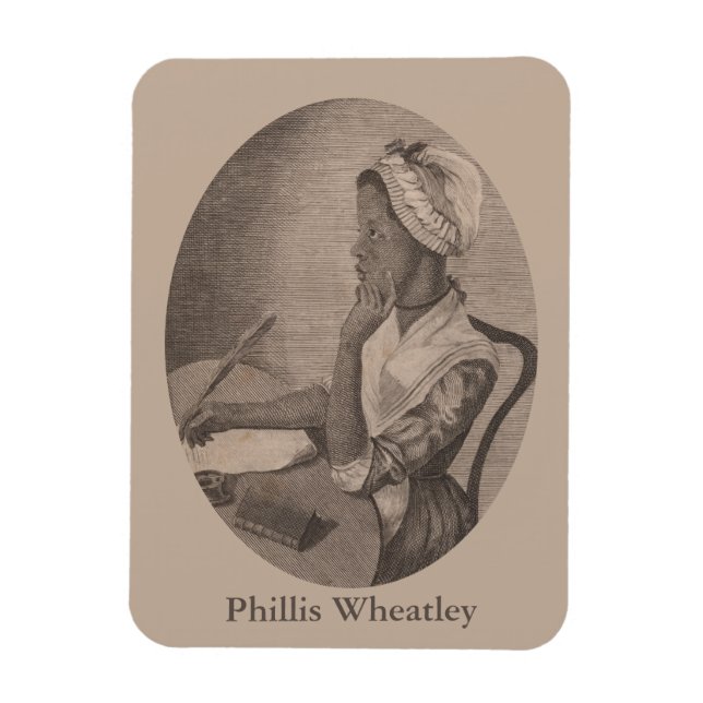 Vintager Zeichn des Dichters Phillis Wheatley Magnet (Vertikal)