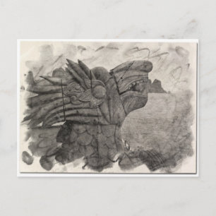 Vintager Zeichn eines Drachen von Halong Bay, Viet Postkarte