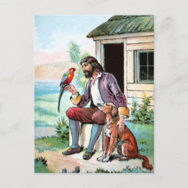 Vintager Zeichn: Unternehmen der einsamen Stunden Postkarte