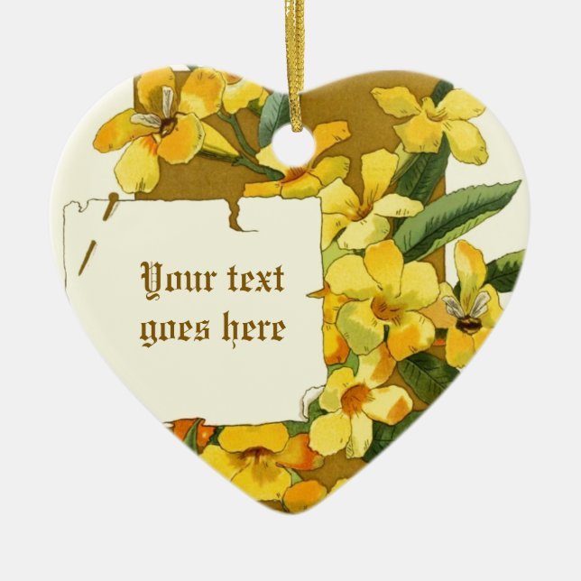 Vintager zeichn von Jasminverzierungen Keramik Ornament (Vorne)