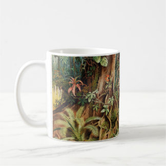 Vintager zeichn von tropischen Pflanze aus dem Kaffeetasse
