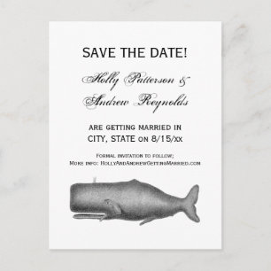 Vintager Zeichnend Wal aus dem 19. Jahrhundert Ankündigungspostkarte