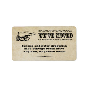 Vintager Zeiger-beweglicher Mitteilungs-Aufkleber Adressaufkleber