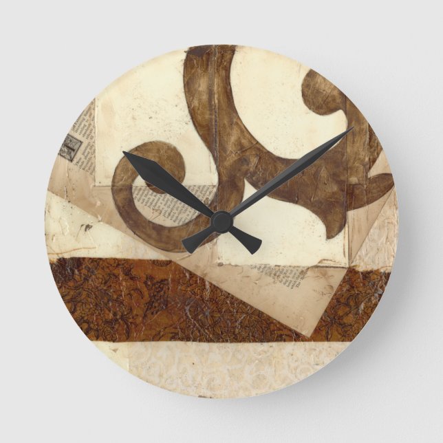 Vintager Zeitungs-Ausschnitt Runde Wanduhr (Vorderseite)