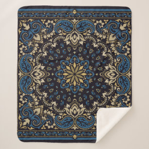 Vintager Zierpaisley Bandana Print, Seidenhalm Sherpadecke