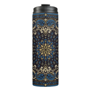 Vintager Zierpaisley Bandana Print, Seidenhalm Thermosbecher