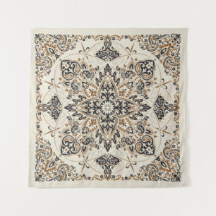 Vintager Zierpaisley Bandana Print, Seidenhalm Wandteppich