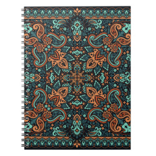 Vintager Zierpaisley Bandana, Seidenhalsschal Notizblock